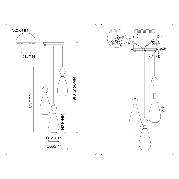 Подвесной светильник Ambrella Light High Light Ceramo Modern LH53284