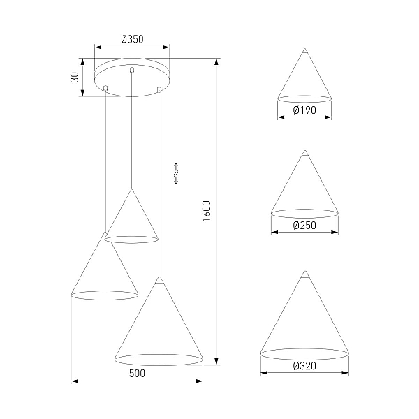 Подвесной светильник TK Lighting Cono 16633 Cono a068520
