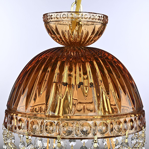 Подвесной светильник Bohemia Ivele Crystal 5478/22 G Amber/M-1G Leafs