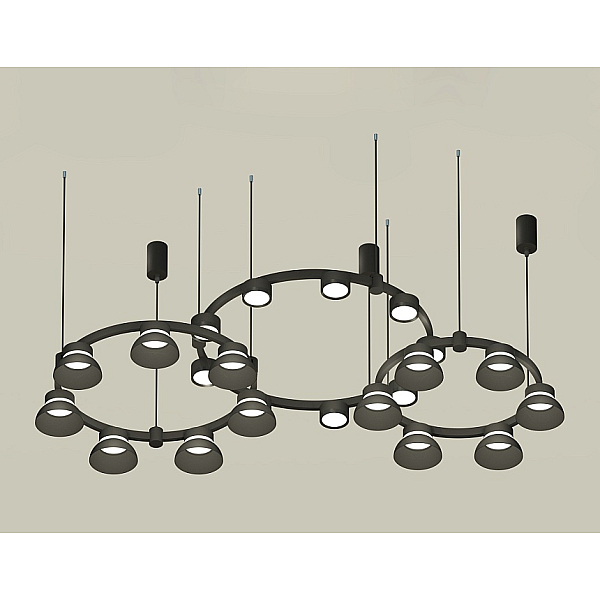 Комплект подвесного светильника Ambrella Light Techno Ring XR92092010 (A9209x3, C9242, C9238, C9232, N8141, N8113)