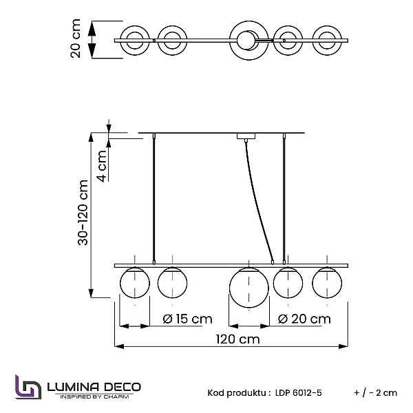 Подвесной светильник Lumina Deco Baristica LDP 6012-5 BK+WT