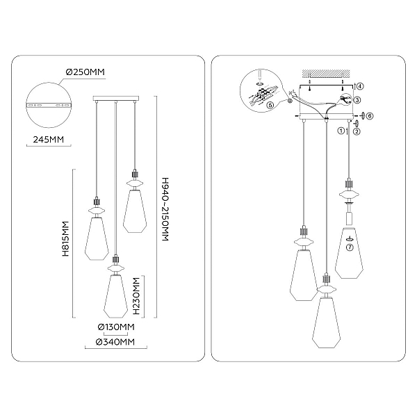 Подвесной светильник Ambrella Light High Light Ceramo Modern LH53302