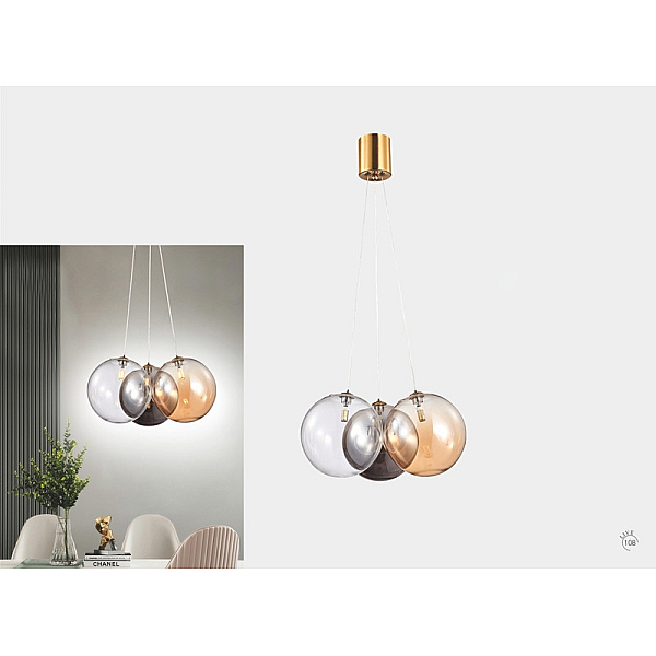 Подвесная люстра iLamp Drop 8110P/3 BR-MLT