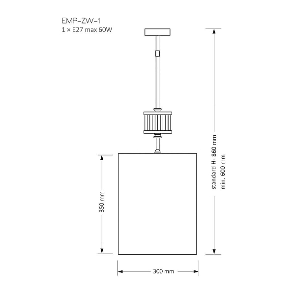 Подвесной светильник KUTEK MOOD Empoli EMP-ZW-1(N)