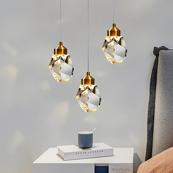 Подвесной светильник Delight Collection Crystal rock II 9701P/3R brass