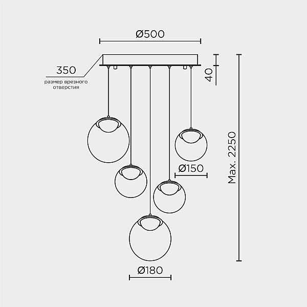 Подвесной светильник Modelux ML.2338.5 BK