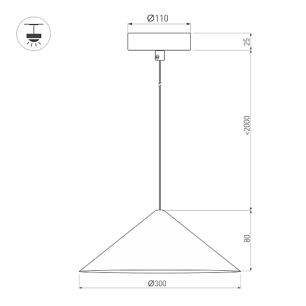 Подвесной светильник Arlight SP-MAKOTO-R300-10W Warm2700 (WH, 36 deg, 230V, TRIAC) 057218