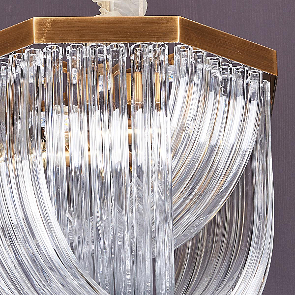 Подвесной светильник Delight Collection Murano Glass A001-400 L4 brass/clear