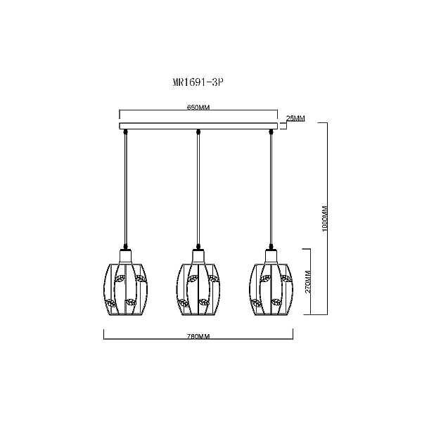 Подвесной светильник MyFar Huston MR1691-3P