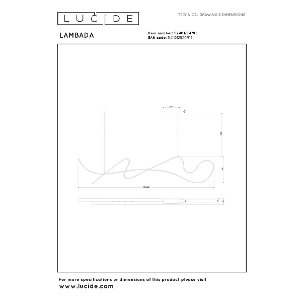 Подвесной светильник Lucide Lambada 52401/54/05