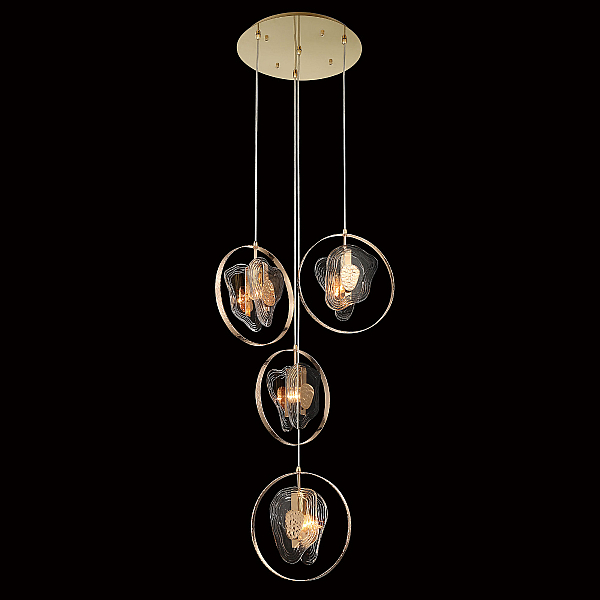 Подвесной светильник Delight Collection Cowley P60669-4 gold/clear
