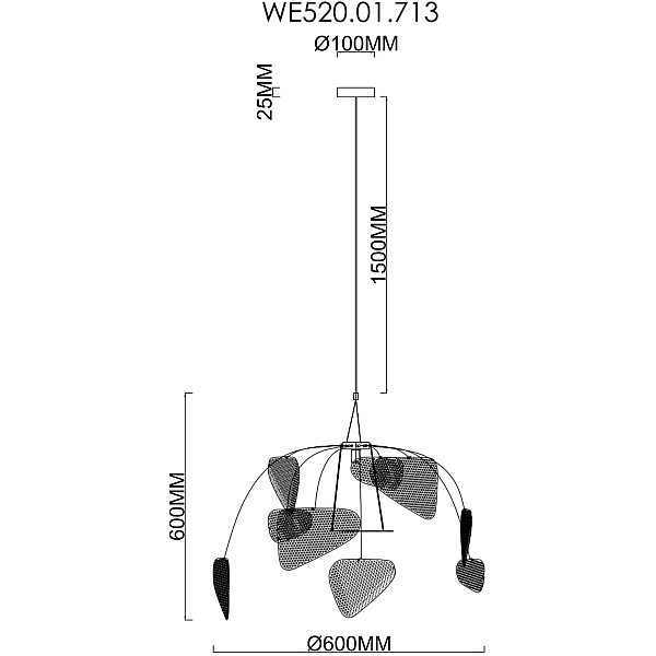 Подвесной светильник Wertmark PALMA WE520.01.713