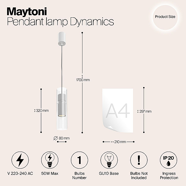 Подвесной светильник Maytoni Dynamics MOD326PL-01W