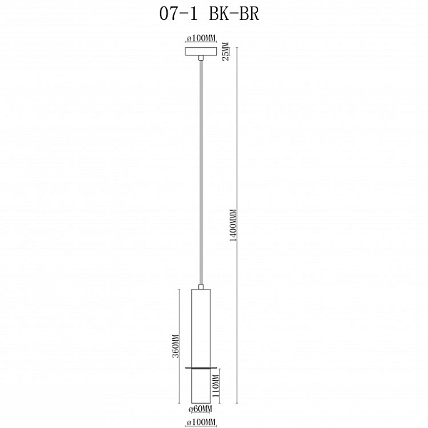 Подвесной светильник iLamp Lofty 10705-1 BK-BR