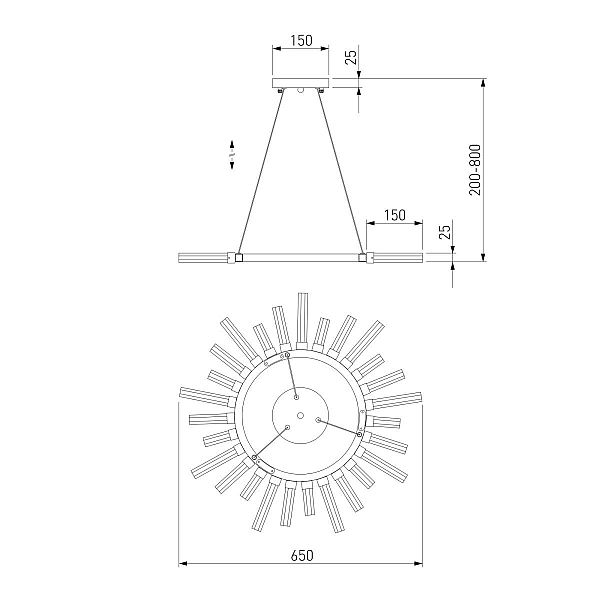 Подвесной светильник Bogates Sole 557 Smart a047292