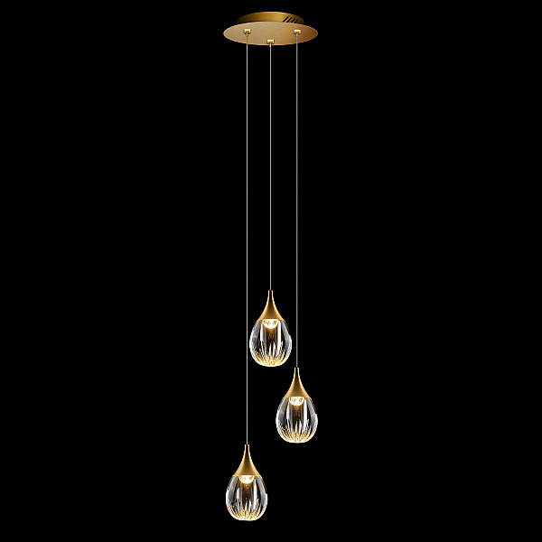 Подвесной светильник Delight Collection Stilla MD24001004-3A gold/clear