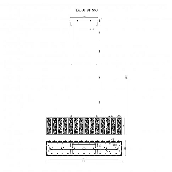 Подвесной светильник iLamp Panorama L4688-91 SGD