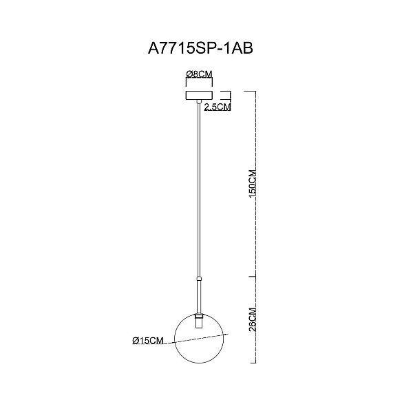 Подвесной светильник Arte Lamp Cameron A7715SP-1AB