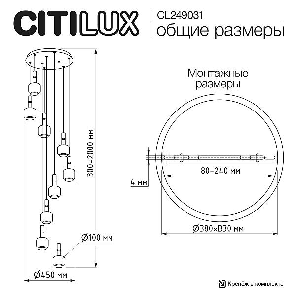 Подвесной светильник Citilux Lass CL249031