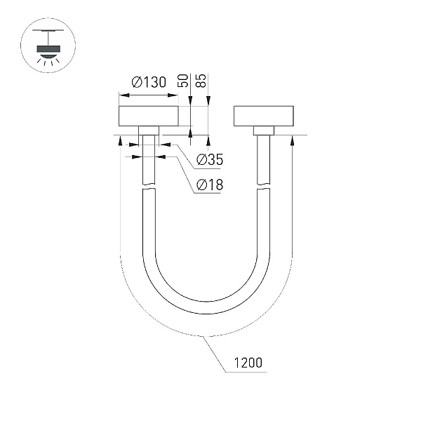 Подвесной светильник Arlight SP-TROPIC-SURFACE-R18-L1200-18W Warm3000 (BK, 360 deg, 230V) 043401