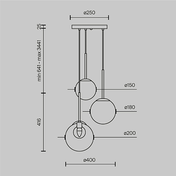 Подвесная люстра Maytoni Basic form MOD521PL-03G