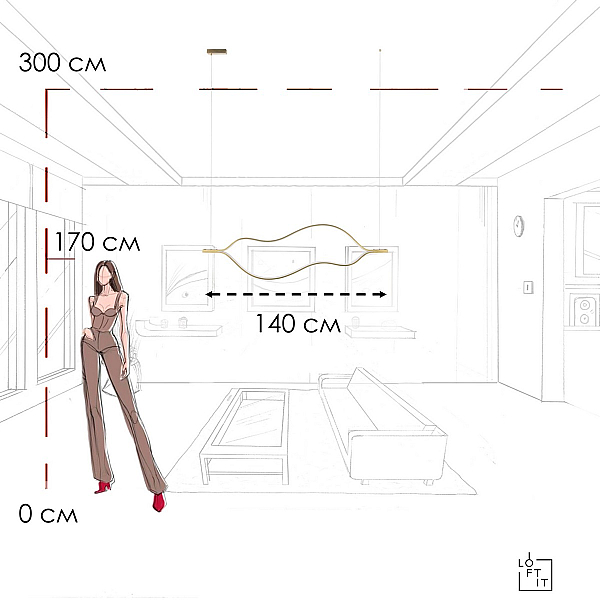 Подвесной светильник Loft IT Tape Light 10403/1400 AB