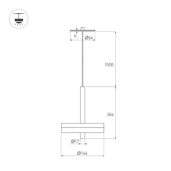 Подвесной светильник Arlight SP-MENTA-R165-12W Warm2700 (BK, 130 deg, 230V) (IP20, Мрамор) 061697