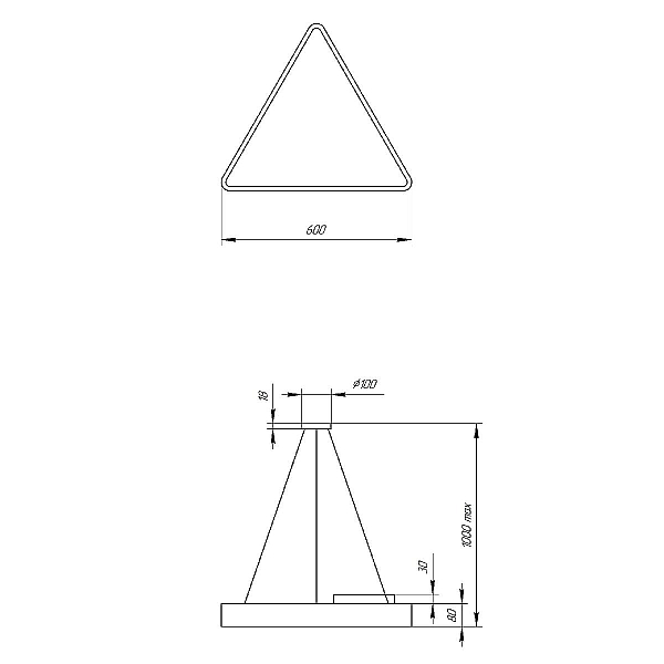 Подвесной светодиодный cветильник Geometria ЭРА Delta SPO-151-B-40K-030 30Вт 4000К черный Б0050575