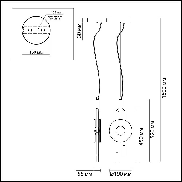 Подвесной светодиодный светильник Odeon Light Exclusive Modern Magnet 5407/12L