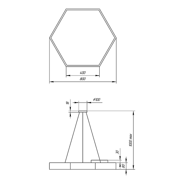 Подвесной светодиодный cветильник Geometria ЭРА Hexagon SPO-122-W-40K-066 66Вт 4000К белый Б0050552