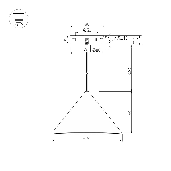 Подвесной светильник Arlight SP-MAKOTO-R550-14W Warm3000 054410