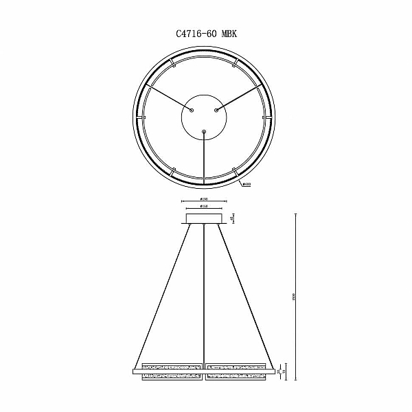 Подвесной светильник iLedex Meridian C4716-60 MBK