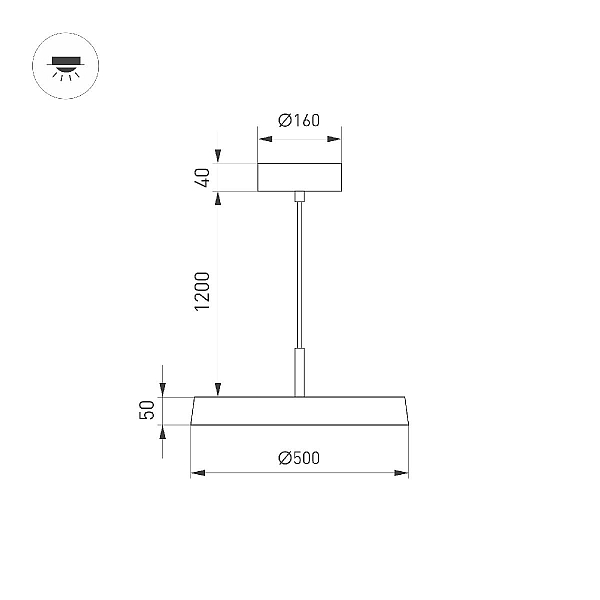 Подвесной светильник Arlight SP-ELEGANT-R500-37W Day4000 (BK, 120 deg, 230V) 033923(1)