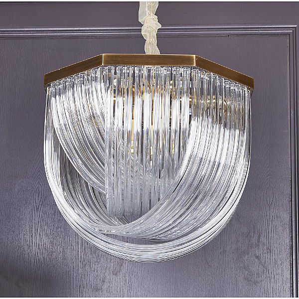 Подвесной светильник Delight Collection Murano Glass A001-554 L9 brass/clear