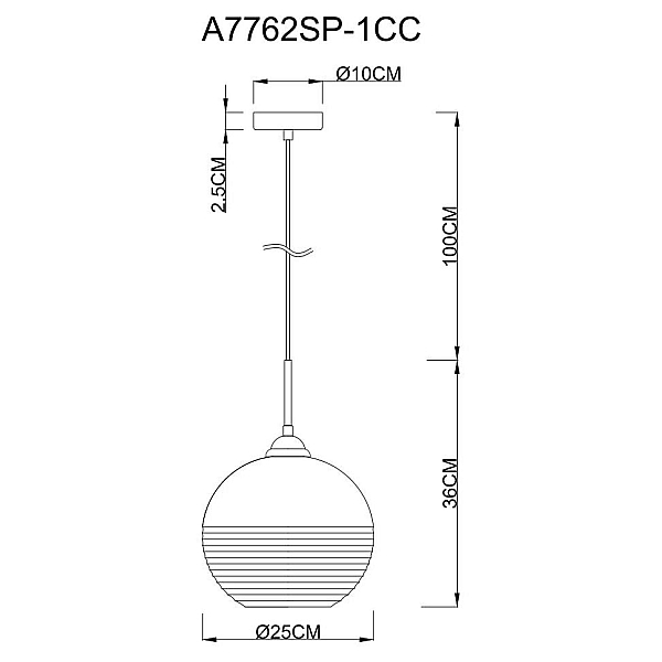 Подвесной светильник Arte Lamp Wave A7762SP-1CC