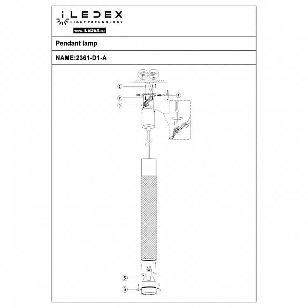 Подвесной светильник iLedex Delta 2366-1 BK+BR
