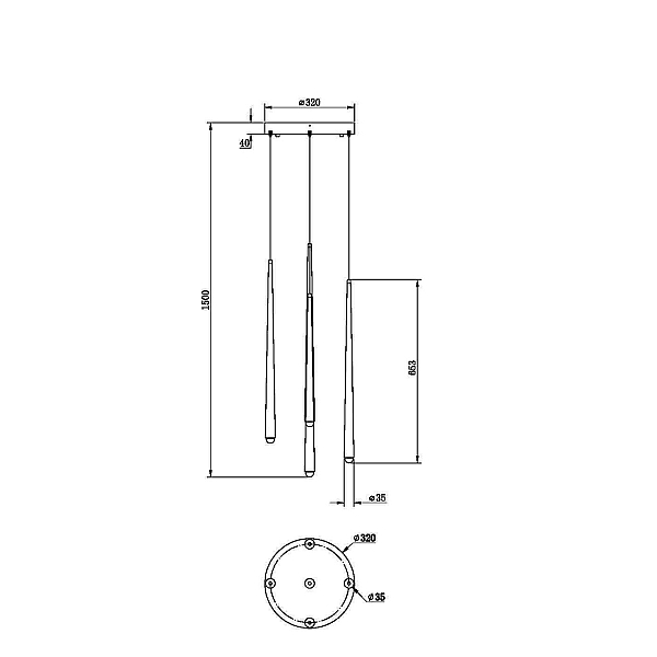 Подвесной светодиодный светильник Maytoni Cascade MOD132PL-L30BSK
