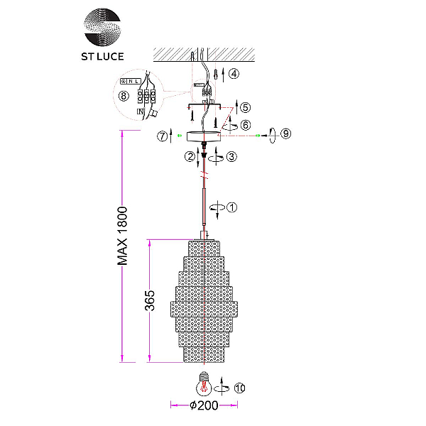 Подвесной светильник ST Luce REXITE SL1001.203.01