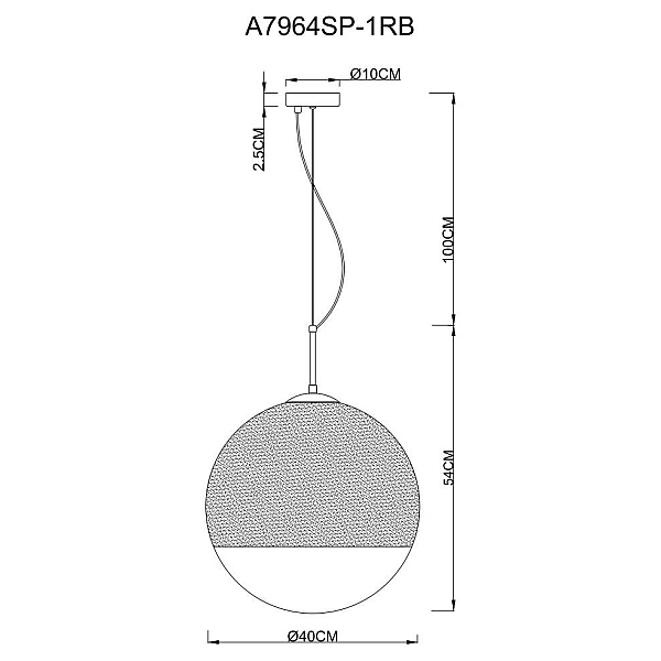 Подвесной светильник Arte Lamp Jupiter Copper A7964SP-1RB