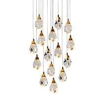Подвесной светильник Delight Collection Crystal rock II 9701P/15R brass