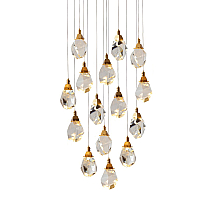 Подвесной светильник Delight Collection Crystal rock II 9701P/15R brass