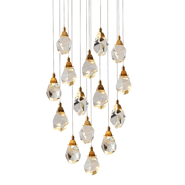 Подвесной светильник Delight Collection Crystal rock II 9701P/15R brass