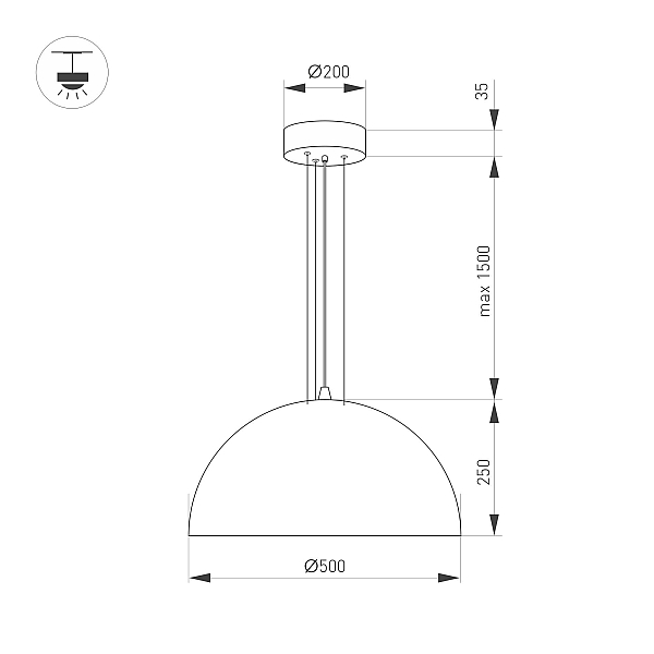 Подвесной светодиодный светильник Arlight SP-RESTO-HANG-R500-30W Day4000 039698