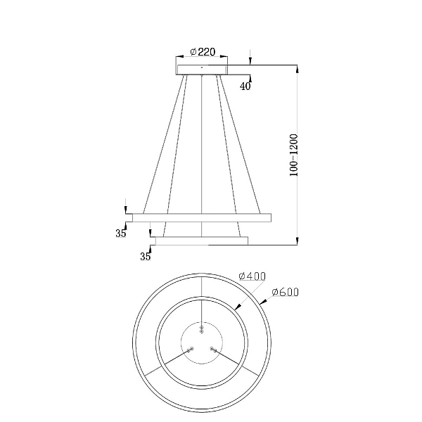 Подвесной светодиодный светильник Maytoni Rim MOD058PL-L55W4K