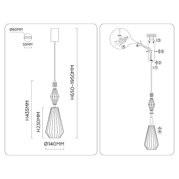 Подвесной светильник Ambrella Light High Light Ceramo Modern LH53181