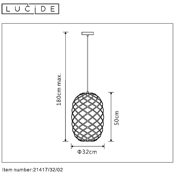 Подвесной светильник Lucide Wolfram 21417/32/02