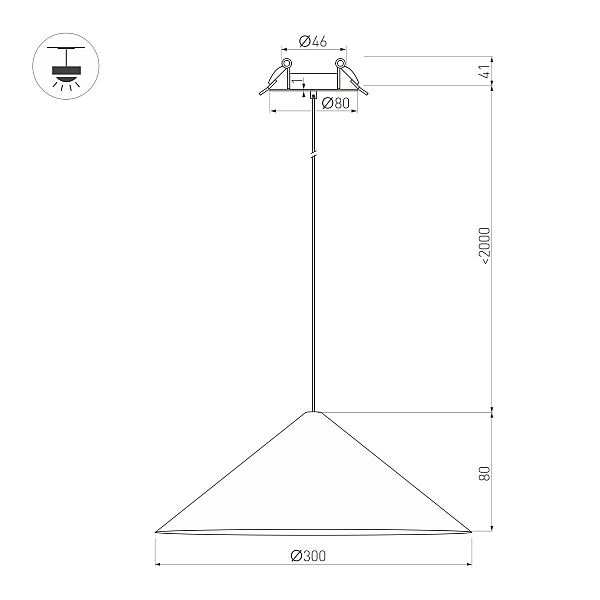 Подвесной светильник Arlight SP-MAKOTO-R300-10W Warm2700 (WH, 36 deg, 230V, TRIAC) 057218