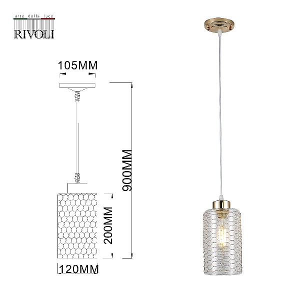 Подвесной светильник Rivoli Malice 9124-201 Б0054877