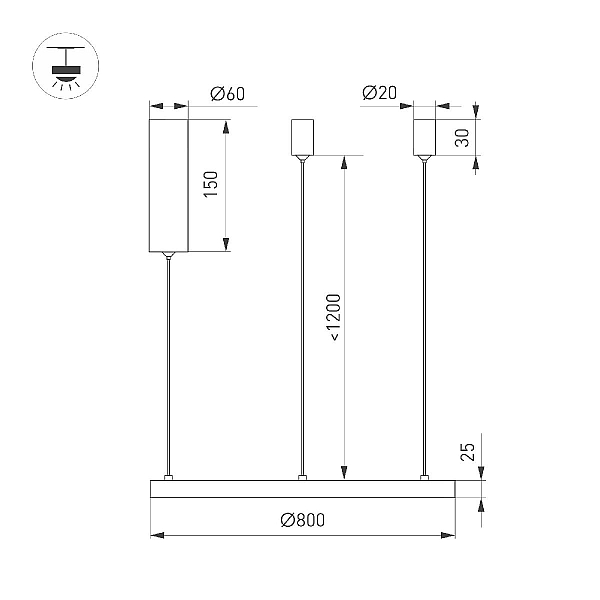 Подвесной светильник Arlight SP-CONGO-MULT-1-R800-42W Day4000 (BK, 120 deg, 230V) 046248