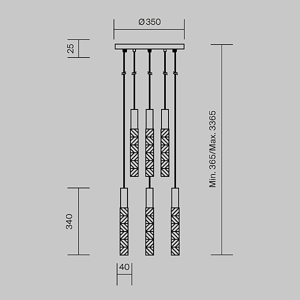 Подвесной светильник Maytoni MOD328PL-L18BS3K